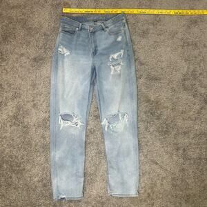 American Eagle Women's Size 10 Long Highest Rise MOM Jean distressed